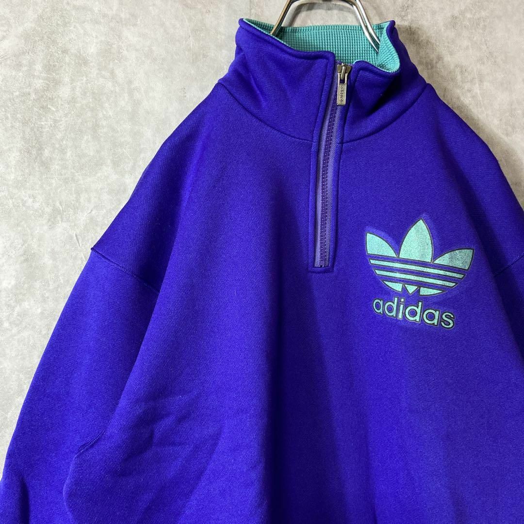 adidas - 【ハーフジップ、デサント製】adidasジャージ古着90s