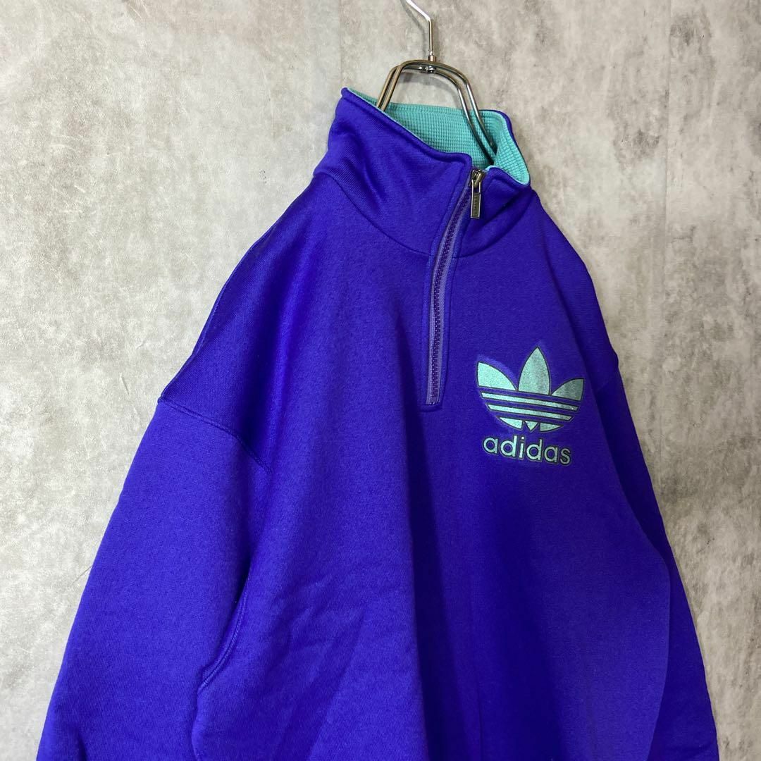 adidas - 【ハーフジップ、デサント製】adidasジャージ古着90s