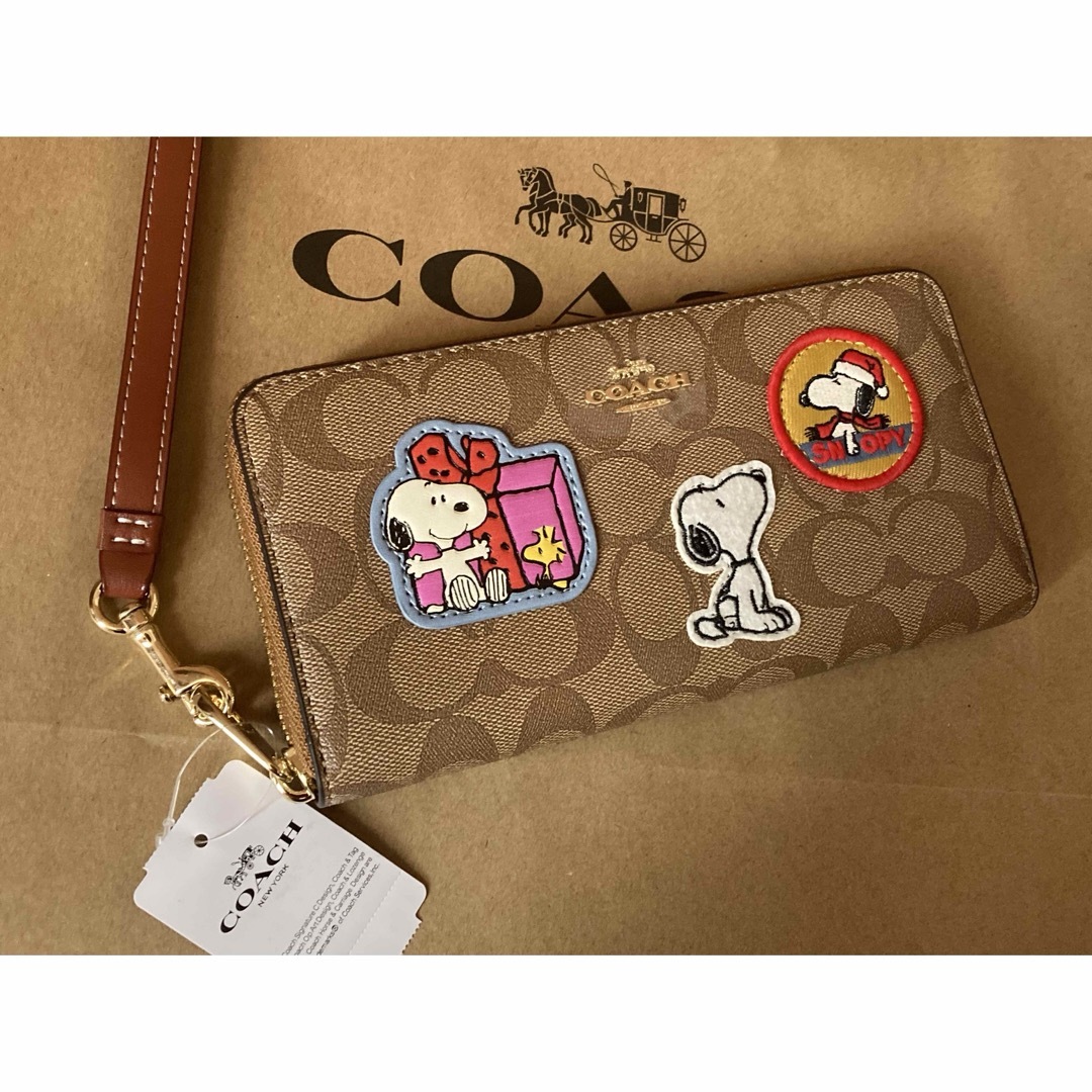 新品 コーチ COACH 長財布 シグネチャー ピーナッツ コラボ スヌーピー | フリマアプリ ラクマ