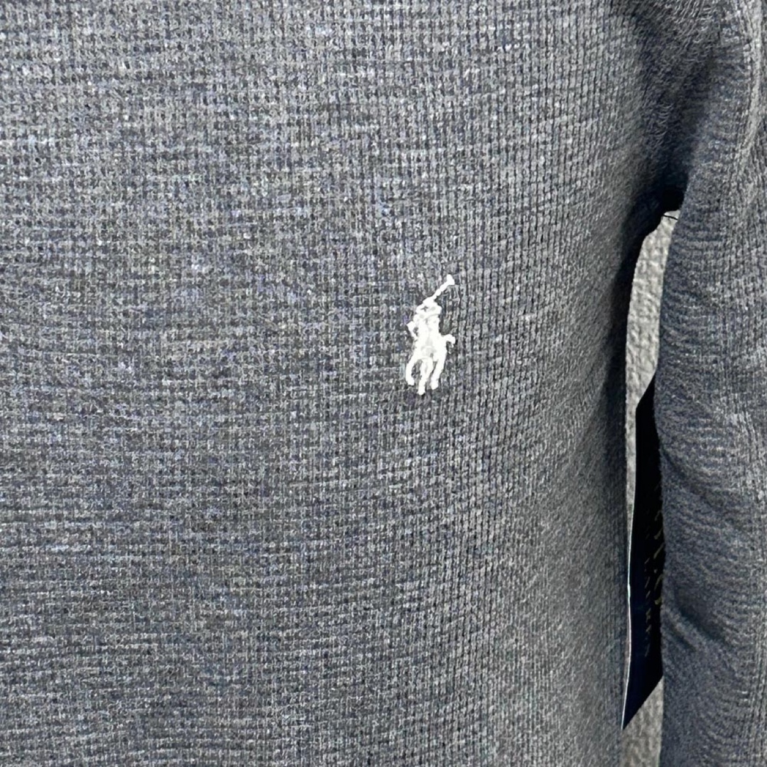 POLO RALPH LAUREN(ポロラルフローレン)の新品 ポロラルフローレン サーマル ロンＴ ヘンリーネック グレー Sサイズ メンズのトップス(Tシャツ/カットソー(七分/長袖))の商品写真