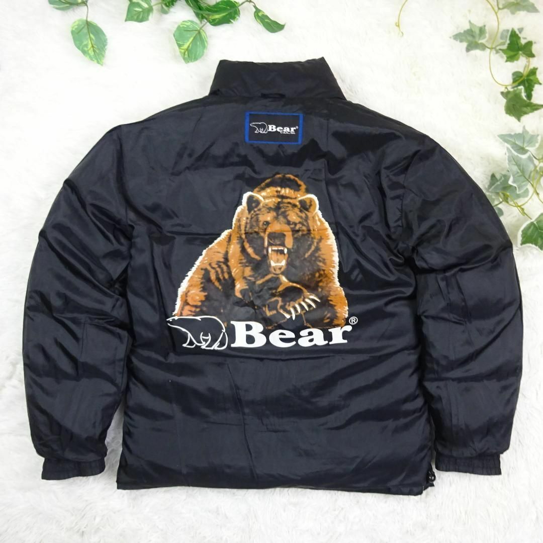 入手困難 90s Bear USA ダウンジャケット 黒 刺繍ロゴ ヴィンテージ-