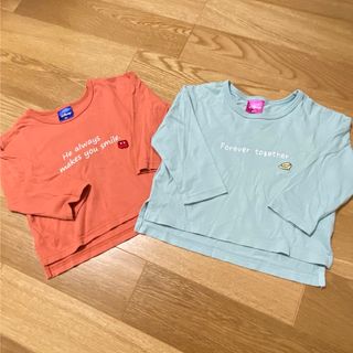 ディズニー(Disney)のディズニ　長袖Tシャツ　カットソー　2点セット　80センチ　(シャツ/カットソー)