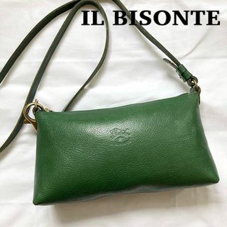 イルビゾンテ(IL BISONTE)の✨美品✨ 2way　イルビゾンテ　ショルダーバッグ　レザー　グリーン　緑　刻印(ショルダーバッグ)