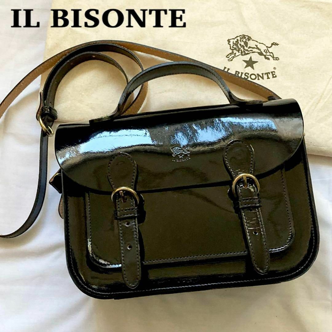 IL BISONTE(イルビゾンテ)の✨極美品✨ 2way　入手困難　イルビゾンテ　ショルダーバッグ　レザー　ブラック レディースのバッグ(ショルダーバッグ)の商品写真