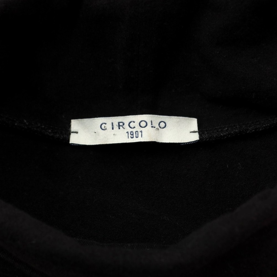 チルコロ1901 CIRCOLO 1901 コットン 長袖 タートルネック Ｔシャツ ブラック【サイズXL】【メンズ】 2