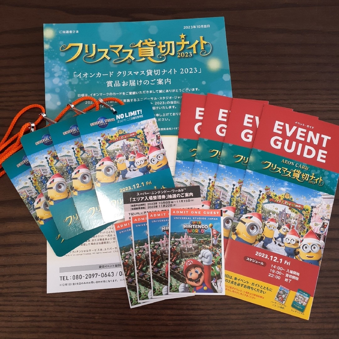 12/1 USJ クリスマス 貸切ナイト 2023 スタジオパス 4名様の通販 by