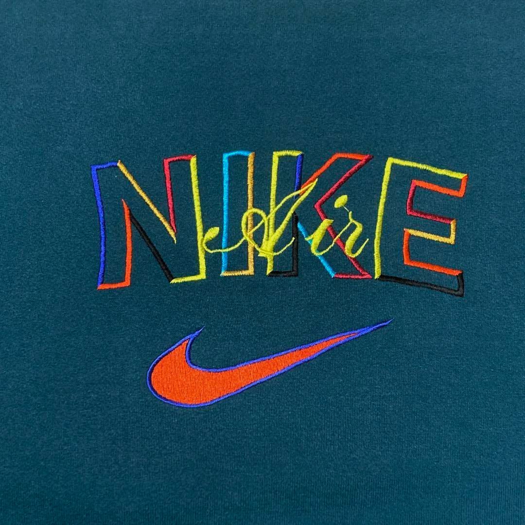 希少デザイン】ナイキ NIKE⭐️ビッグ刺繍ロゴ スウェット ゆるダボ-