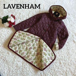 ラベンハム(LAVENHAM)のLAVENHAM ラベンハム　キルティングコート　ロング丈　花柄　フラワー 36(ロングコート)