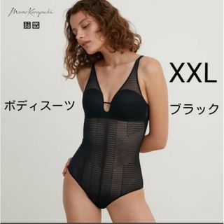 マメ(mame)の新品タグ付き　メッシュブラボディスーツ　マメクロゴウチ　XXL　ブラック(ブラ)