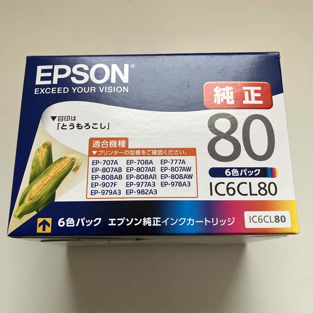 EPSON エプソン 純正 インク とうもろこし トウモロコシ IC6CL80 6色パック の通販 by たけまつ商店｜エプソンならラクマ