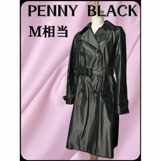 ペニーブラック(PENNY BLACK)のPENNY BLACK 光沢のある本格トレンチコート　レディースM相当　グレー(トレンチコート)