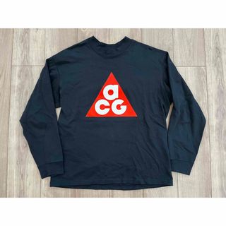 ナイキ(NIKE)のNIKE ACG LOGO ナイキ　ロンT Tシャツ ブラック　オレンジ　L(Tシャツ/カットソー(七分/長袖))