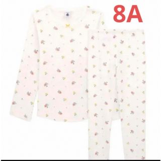 プチバトー(PETIT BATEAU)のプチバトー8a 128♡花柄とロゴのパジャマ　ロンT レギンス(パジャマ)