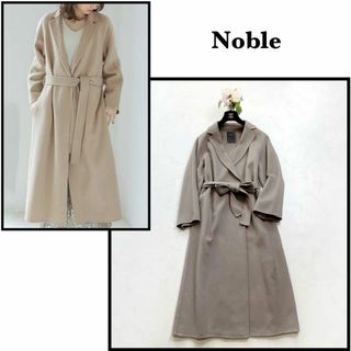 NOBLE チェスターディテールVカラーコート　カシミヤ　ベージュ　34