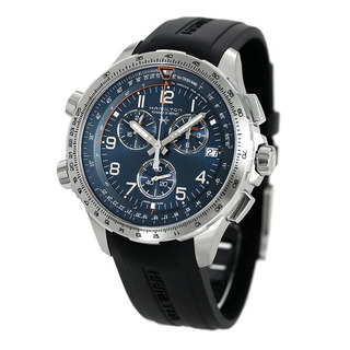 ハミルトン(Hamilton)のハミルトン HAMILTON 腕時計 メンズ H77922341 カーキ アヴィエーション X-ウィンド GMT クロノグラフ クオーツ 46mm クオーツ（G10.962） ブルーxブラック アナログ表示(腕時計(アナログ))