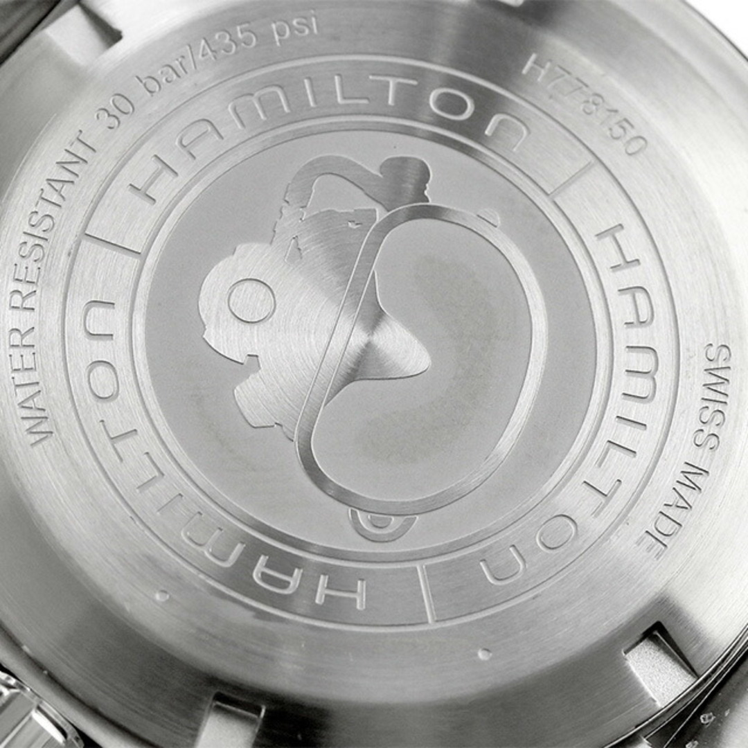 Hamilton(ハミルトン)の【新品】ハミルトン HAMILTON 腕時計 メンズ H77815130 オープンウォーター オート 自動巻き ブラックxシルバー アナログ表示 メンズの時計(腕時計(アナログ))の商品写真