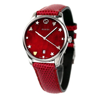 グッチ(Gucci)のグッチ GUCCI 腕時計 レディース YA1264041 Gタイムレス クオーツ レッドシェルxレッド アナログ表示(腕時計)
