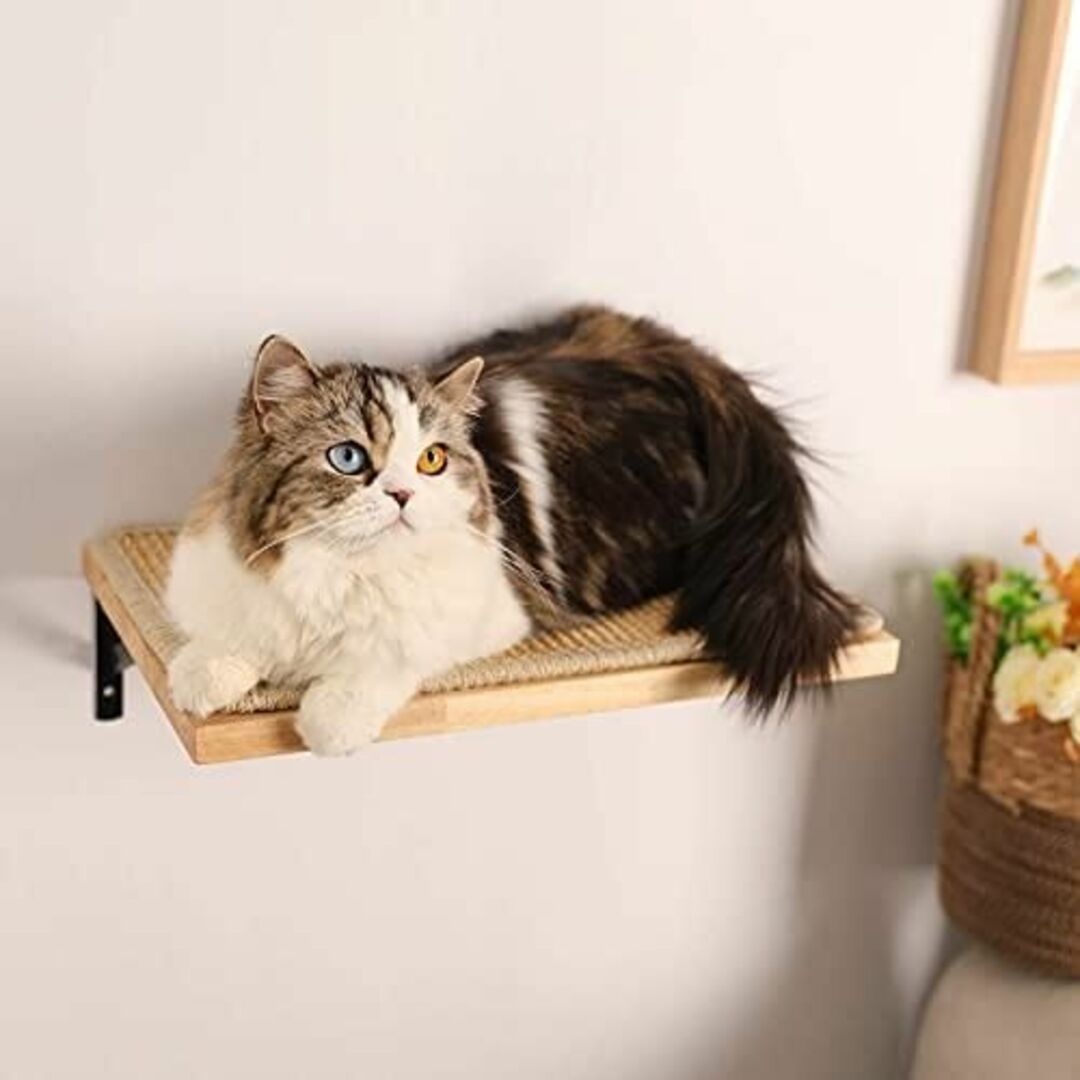 壁掛け式猫用ステップ キャットウォーク 木製 取り付け簡単 管25wS 1