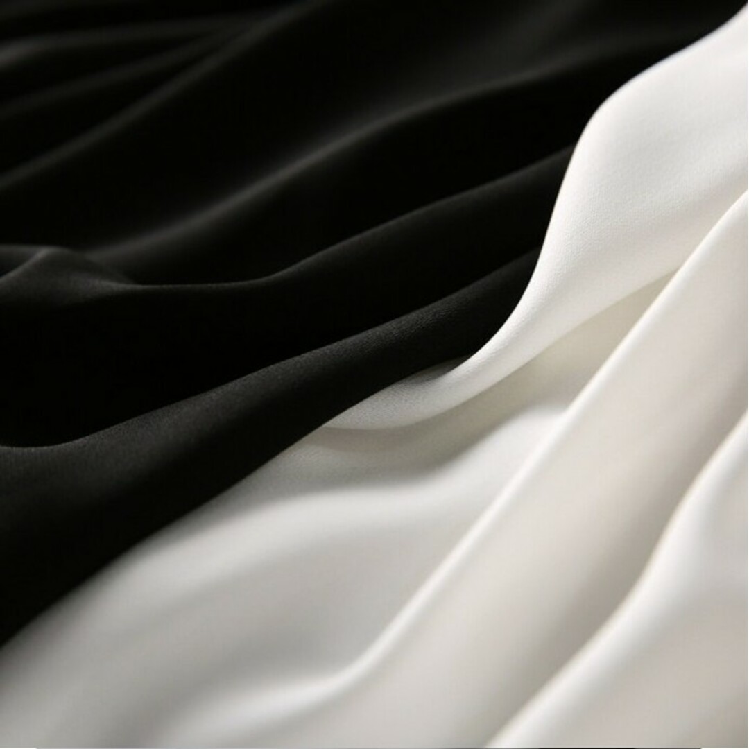 ボウタイブラウス ブラック LLサイズ レディースのトップス(シャツ/ブラウス(長袖/七分))の商品写真
