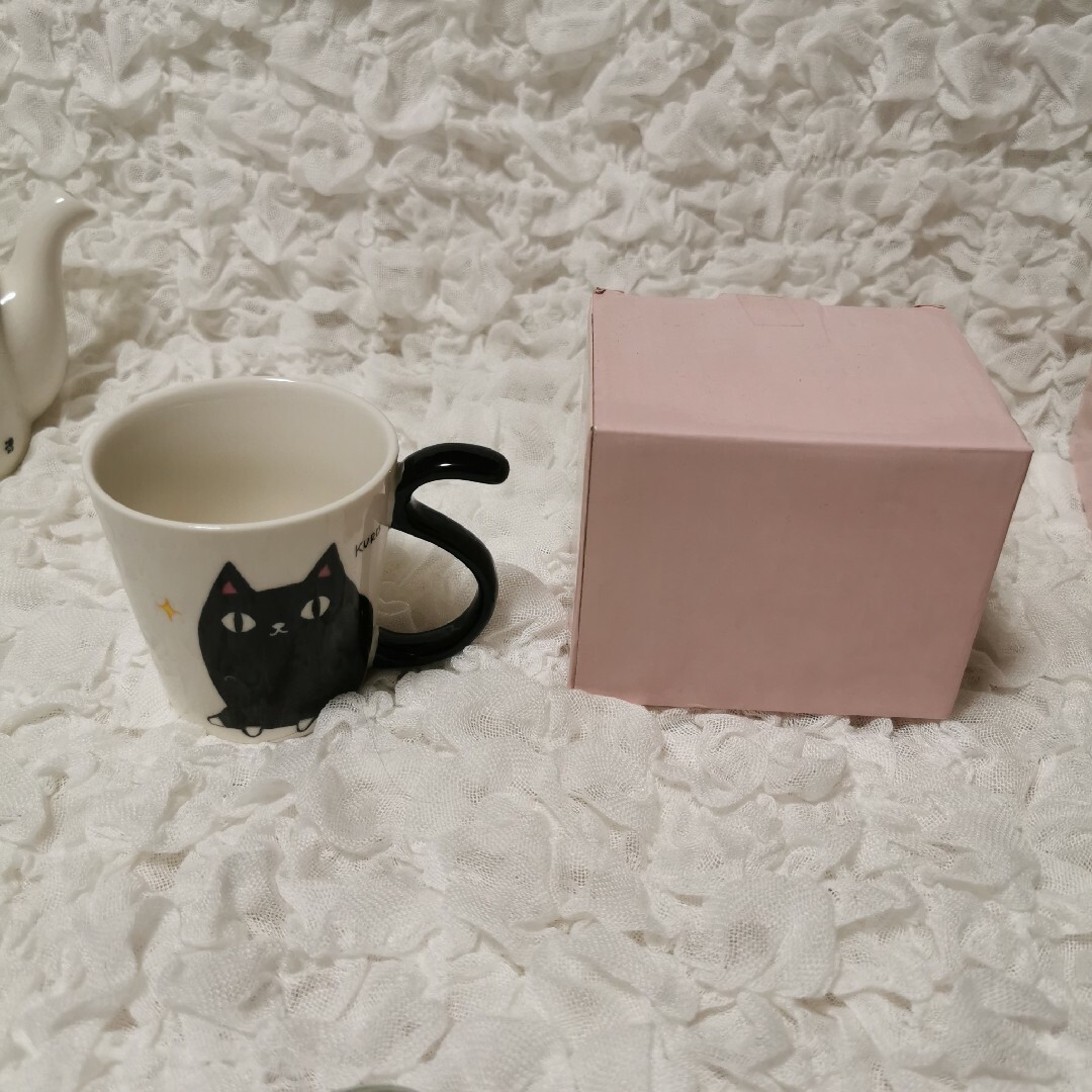 猫3兄弟　黒猫ポット&黒猫マグセット インテリア/住まい/日用品のキッチン/食器(食器)の商品写真