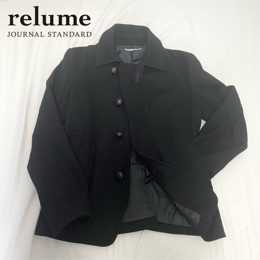 JOURNAL STANDARD relume(ジャーナルスタンダードレリューム)の【relume journal standard 】シングル ピーコート 羊革 メンズのジャケット/アウター(ピーコート)の商品写真