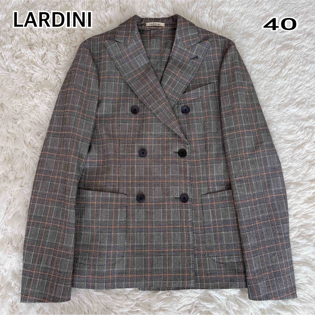 極美品　LARDINI レディース　グレンチェック　ダブルテーラードジャケット　 | フリマアプリ ラクマ