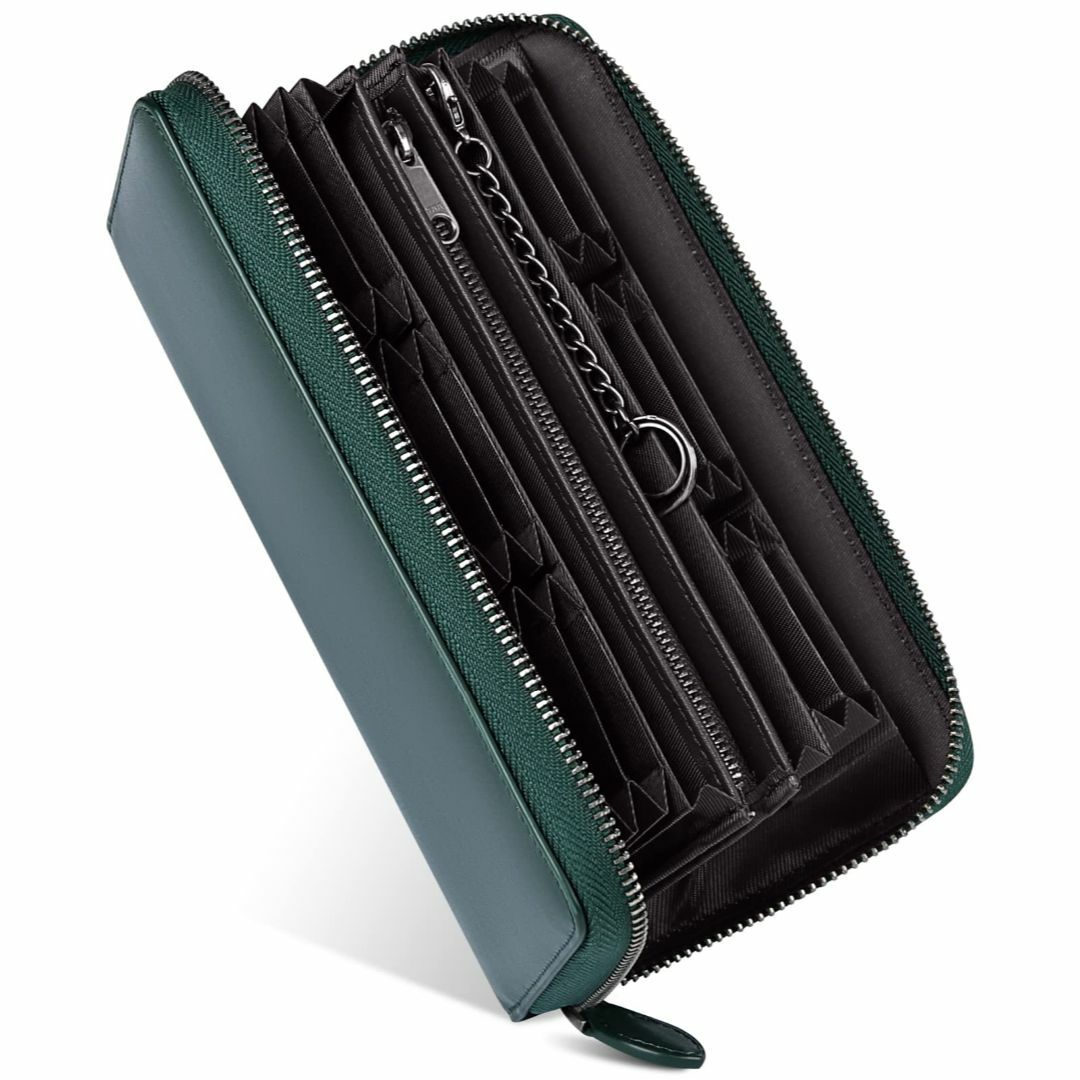 【色: 緑】DAHONGPAO 財布 メンズ 長財布 20枚カード収納 大容量