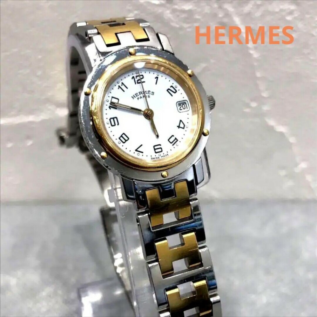 Hermes - エルメス♡クリッパー 白文字盤 CL4220 レディース腕時計の