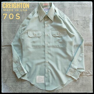 【L65】クレイトン 70s USA製 ミリタリーシャツ レアカラー ビンテージ(シャツ)