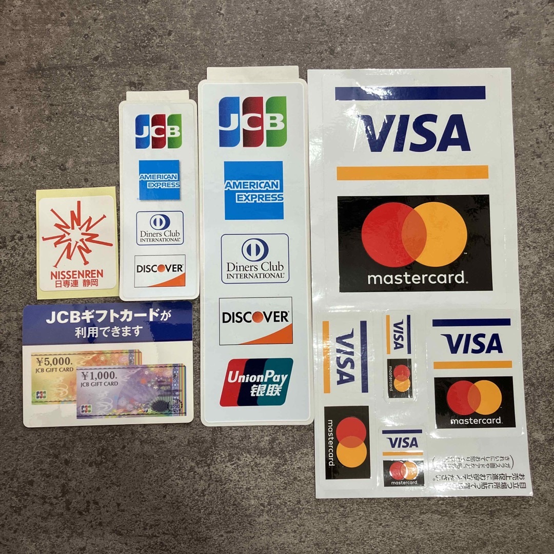 ♡visa／JCB／クレジットカード／シール　ステッカー　非売品　５セット♡　 | フリマアプリ ラクマ