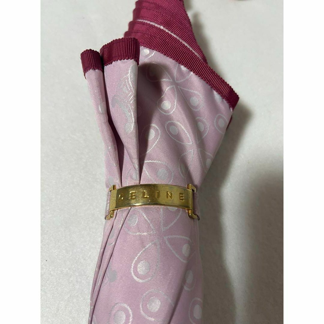 【希少】美品　CELINE　セリーヌ　総柄　ピンク　傘　68cm　かわいい本体のみ収納袋は付属しません