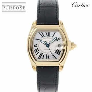 カルティエ(Cartier)のカルティエ Cartier ロードスターLM W62005V2 メンズ 腕時計 デイト シルバー 文字盤 K18YG オートマ 自動巻き Roadster LM VLP 90210265(腕時計(アナログ))