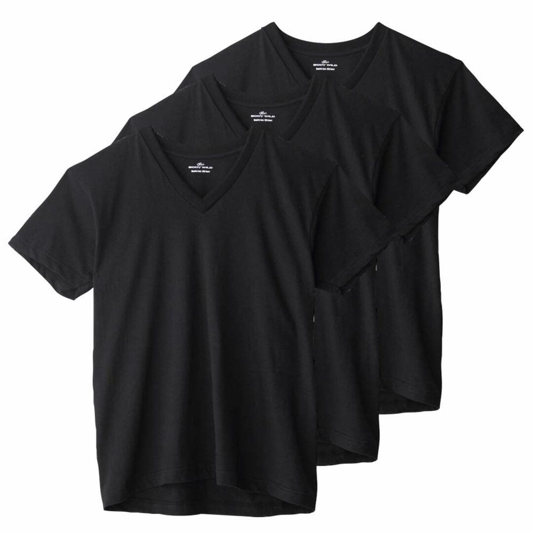 [ボディワイルド] Tシャツ 半袖 Vネック 綿100% 天竺 3枚組 BW50