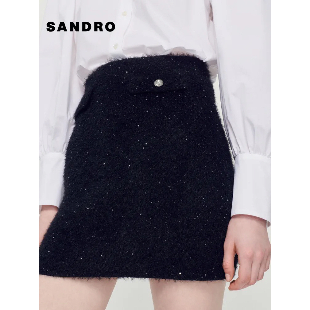 Sandro(サンドロ)の❤️Sandro新作新品　黒　ミニスカート　オシャレ レディースのスカート(ミニスカート)の商品写真