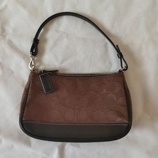 コーチ(COACH)のCOACH コーチ アクセサリーポーチ ハンドバッグ/キャンバス/BRW(ショルダーバッグ)