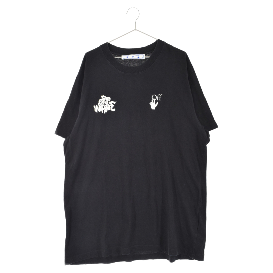 OFF-WHITE オフホワイト TONGUE OUT SLIM S/S TEE OMAA027S21JER015 プリント半袖Tシャツ カットソー ブラック