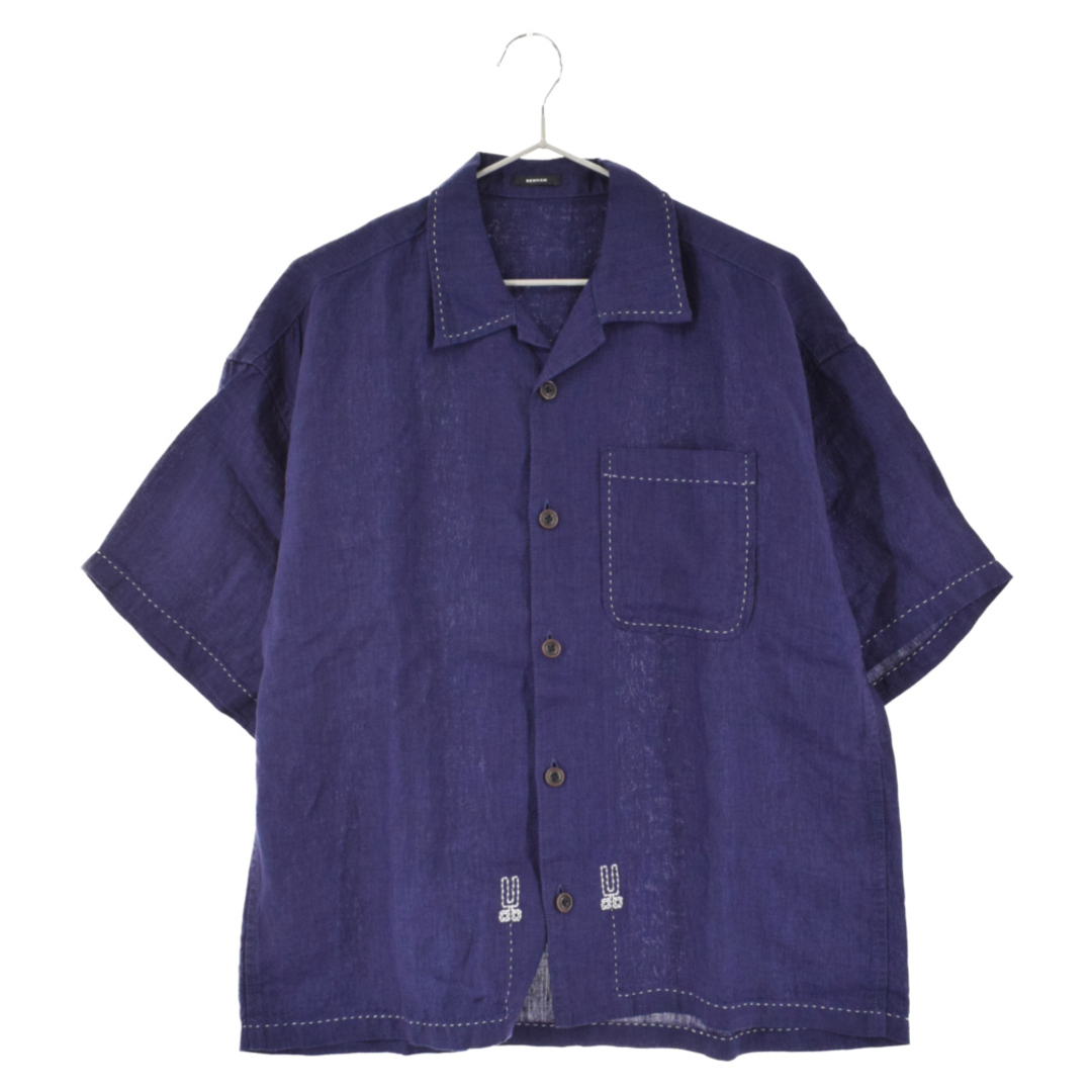 DENHAM デンハム STITCH INDIGO SHIRT ステッチ インディゴ半袖シャツ ネイビー