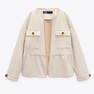 ザラ(ZARA)の試着のみ⭐︎zaraフェイクスエードジャケット(ノーカラージャケット)