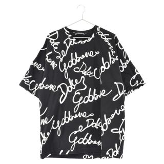 DOLCE & GABBANA ドルチェアンドガッバーナ メタリックプリント 半袖Tシャツ カットソー ブラック JT-G8NP4T