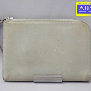 エルメス(Hermes)のHERMES エルメス カードケース リミックス ウォレット レザー  L字ファスナー財布 E刻印 グレー 中古B 【送料無料】 A-8260(パスケース/IDカードホルダー)