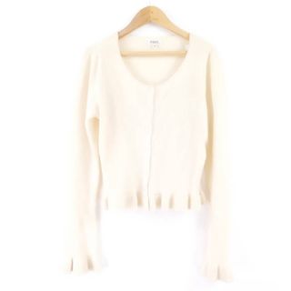 極美品★正規品 FOXEY フォクシー 37713 Cardigan Sparkle カシミヤ100％ ビジュ付フラワーボタン 七分丈 カーディガン ベージュ 40 伊製