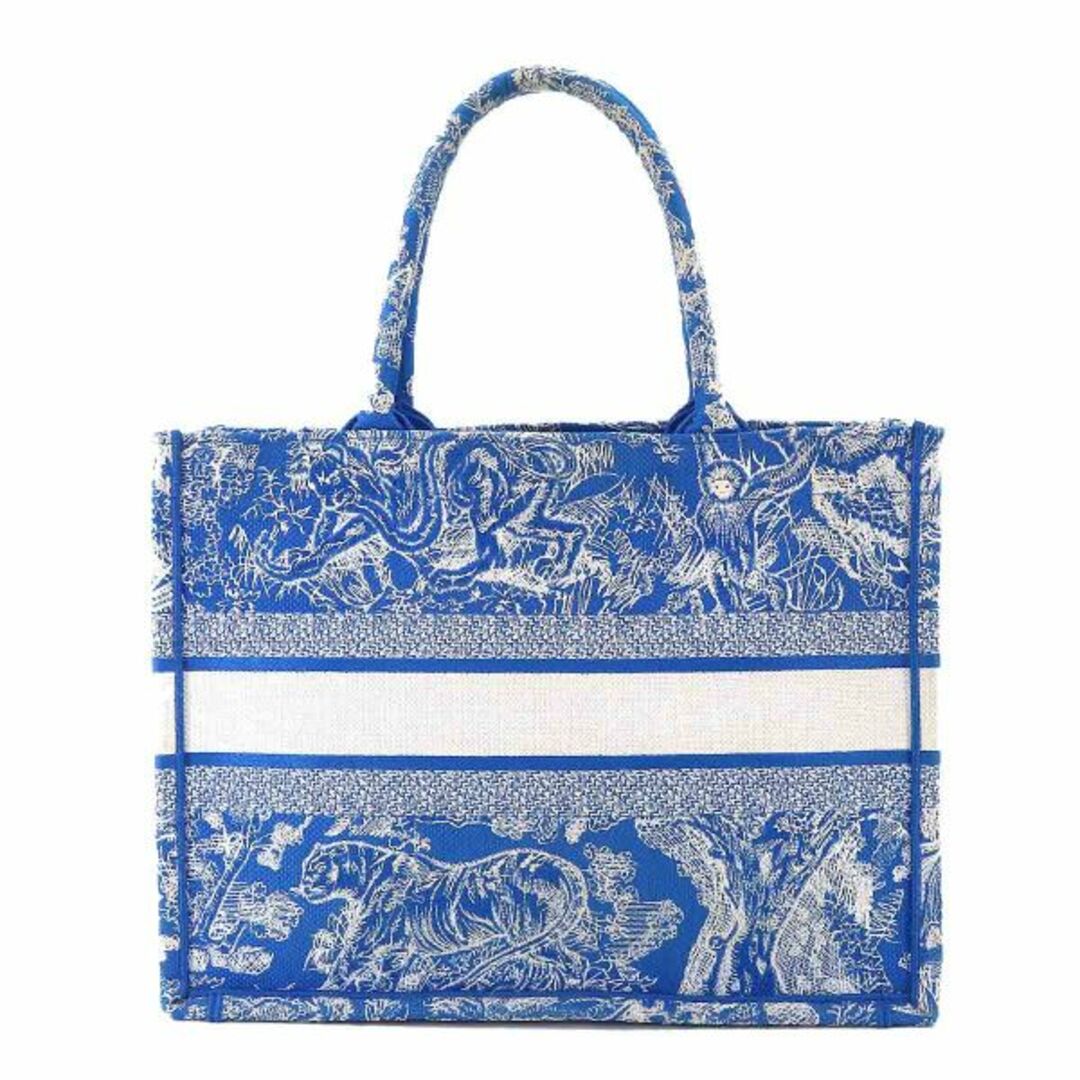 新品 DIOR BOOK TOTE ミディアムバッグ トワルドゥジュイ ブルー