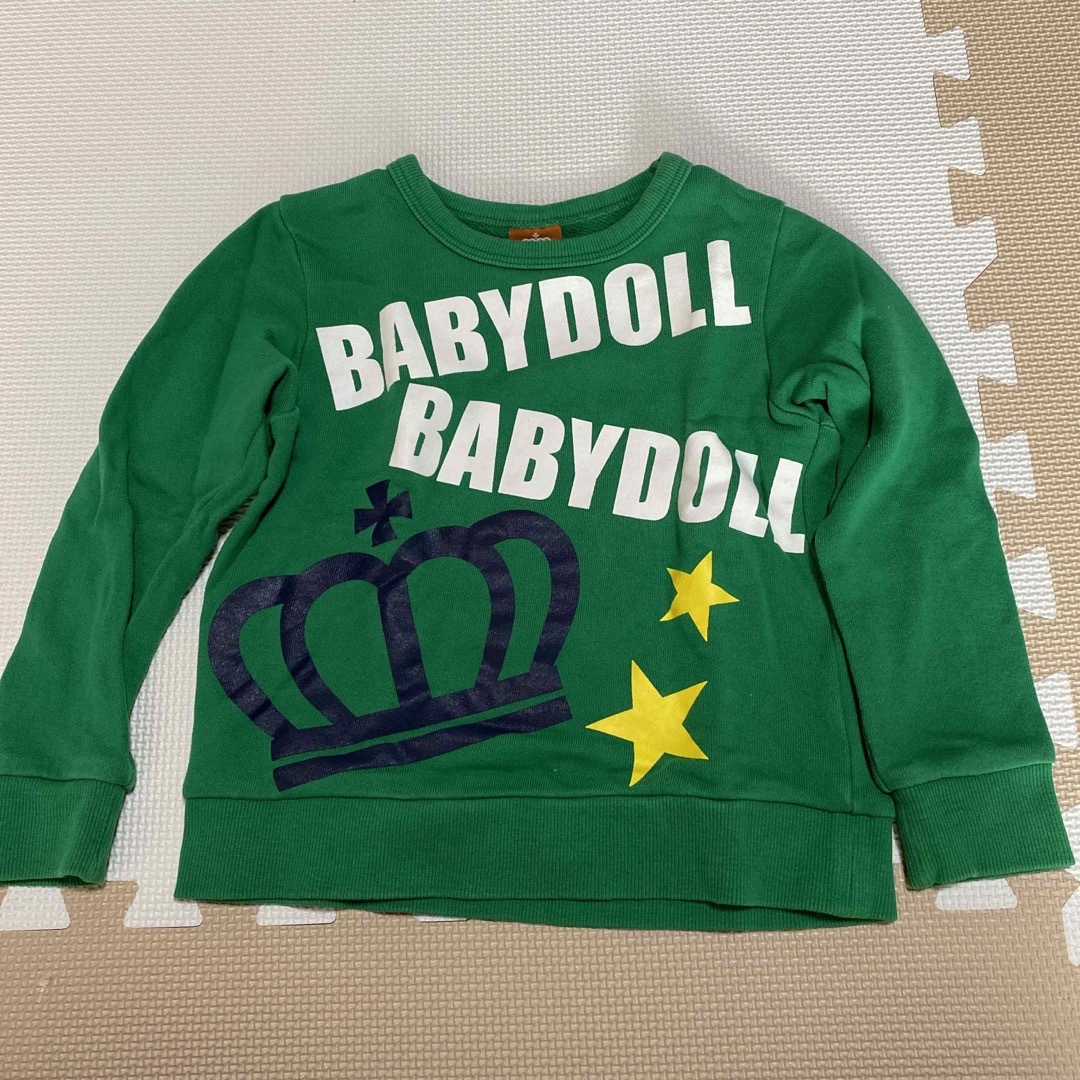 BABYDOLL(ベビードール)の★中古★ baby doll トレーナー　グリーン キッズ/ベビー/マタニティのキッズ服男の子用(90cm~)(Tシャツ/カットソー)の商品写真