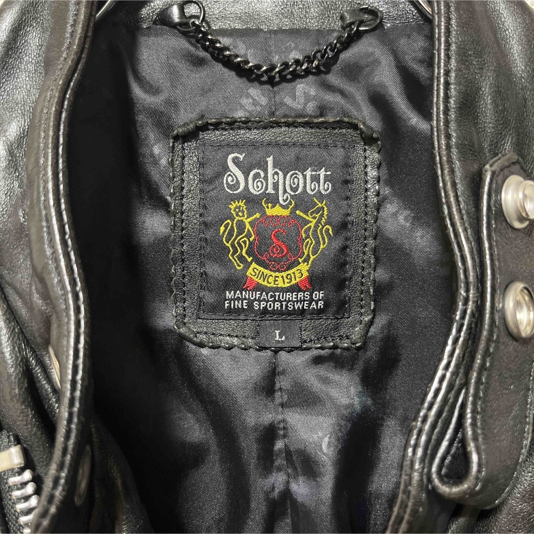 schott(ショット)の【極美品】Schott ショット アンティーク加工 ライダース L メンズのジャケット/アウター(ライダースジャケット)の商品写真