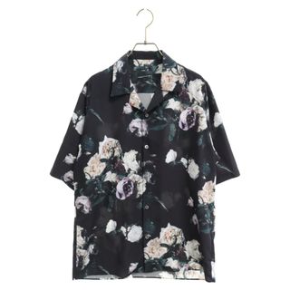 ラッドミュージシャン(LAD MUSICIAN)のLAD MUSICIAN ラッドミュージシャン 23SS DECHINE PAINT FLOWER OPEN COLLAR S/S SHIRT 花柄プリント半袖シャツ ブラック 2323-111(シャツ)