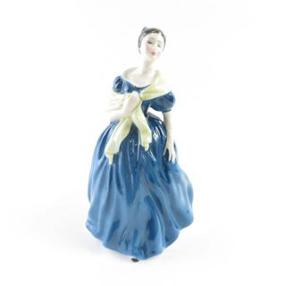 ロイヤルドルトン(Royal Doulton)の美品 ROYAL DOULTON ロイヤルドルトン H.2304 Adrienne Beautiful Lady エイドリアン フィギュリン 1点 陶器人形 置物 オブジェ 貴婦人 雑貨 アンティーク SU4252W (置物)