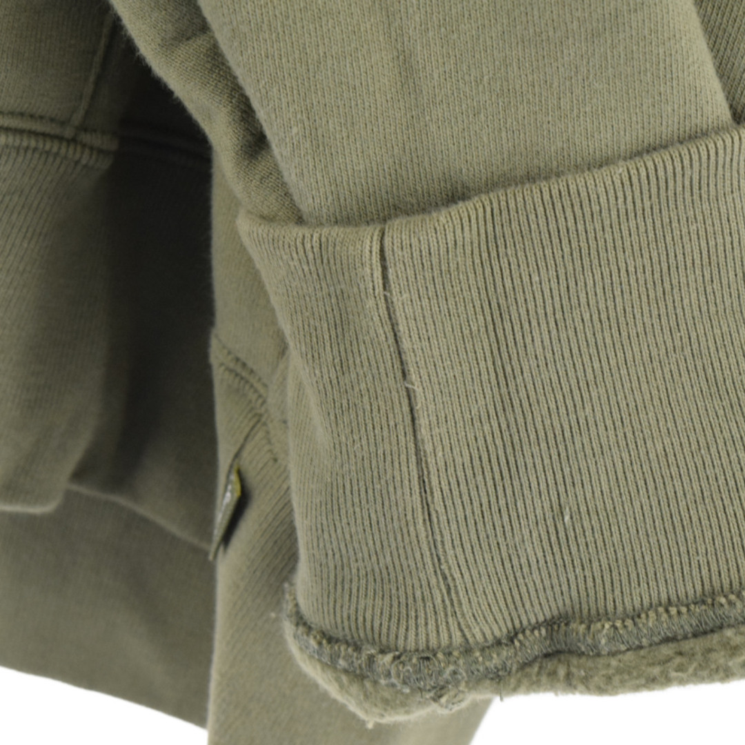 SUPREME シュプリーム 21AW Contrast Hooded Sweatshirt フードロゴ コントラスト フーデッドスウェットシャツプルオーバー パーカー カーキ/レッド
