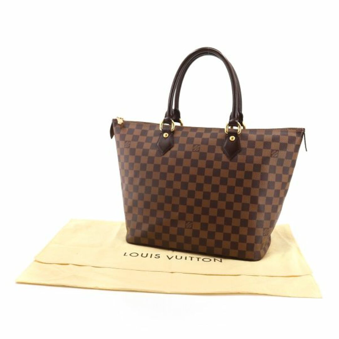 ルイ ヴィトン LOUIS VUITTON ダミエ サレヤ MM トート バッグ エベヌ N51182 ゴールド 金具 VLP 90211031オープンポケット×２