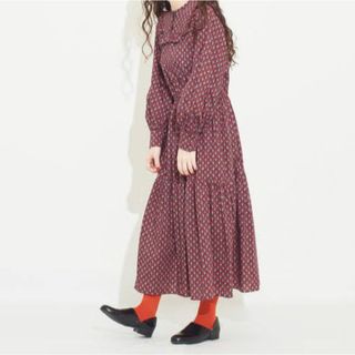 ドットアンドストライプスチャイルドウーマン(Dot&Stripes CHILDWOMAN)のDot＆Stripes CHILD WOMANヨークフリル ティアードワンピース(ロングワンピース/マキシワンピース)