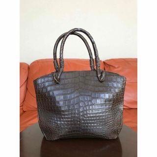 美品　KRISTAR CROCO クロコ　ハンドバッグ　ゴールド金具　イタリア製